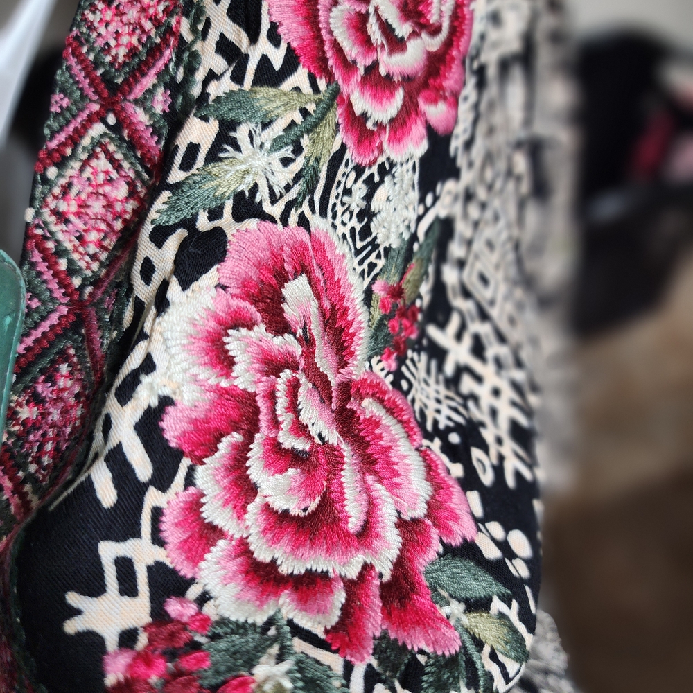 Savanna Jane Black and Pink Floral Cardigan - Picture 2 of 5